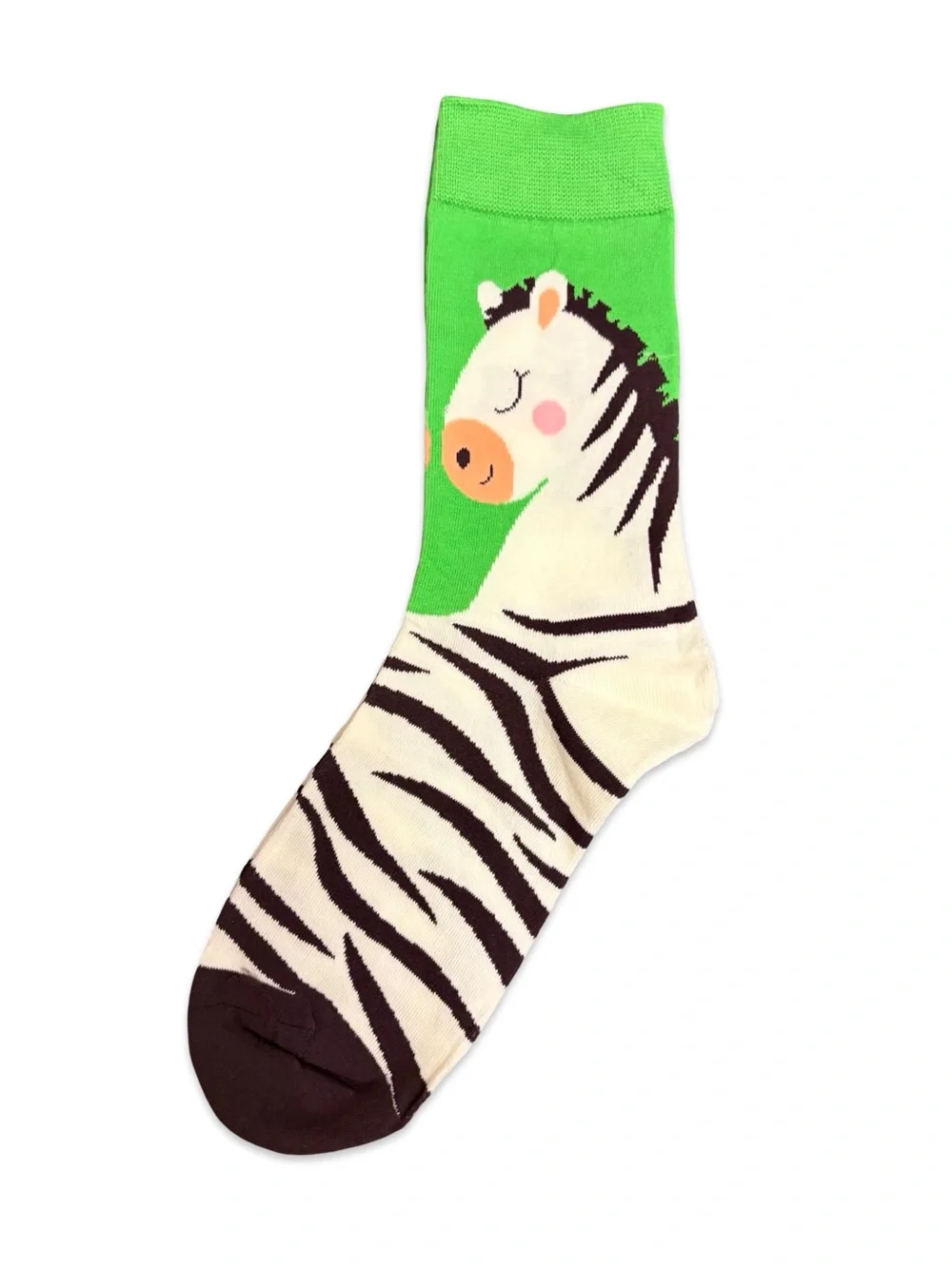 Zebra Novelty Crew Socks One Size Fits Most